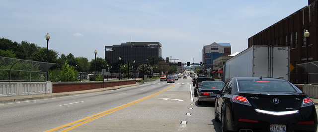 Traffic heading into Uptown Columbus, GA