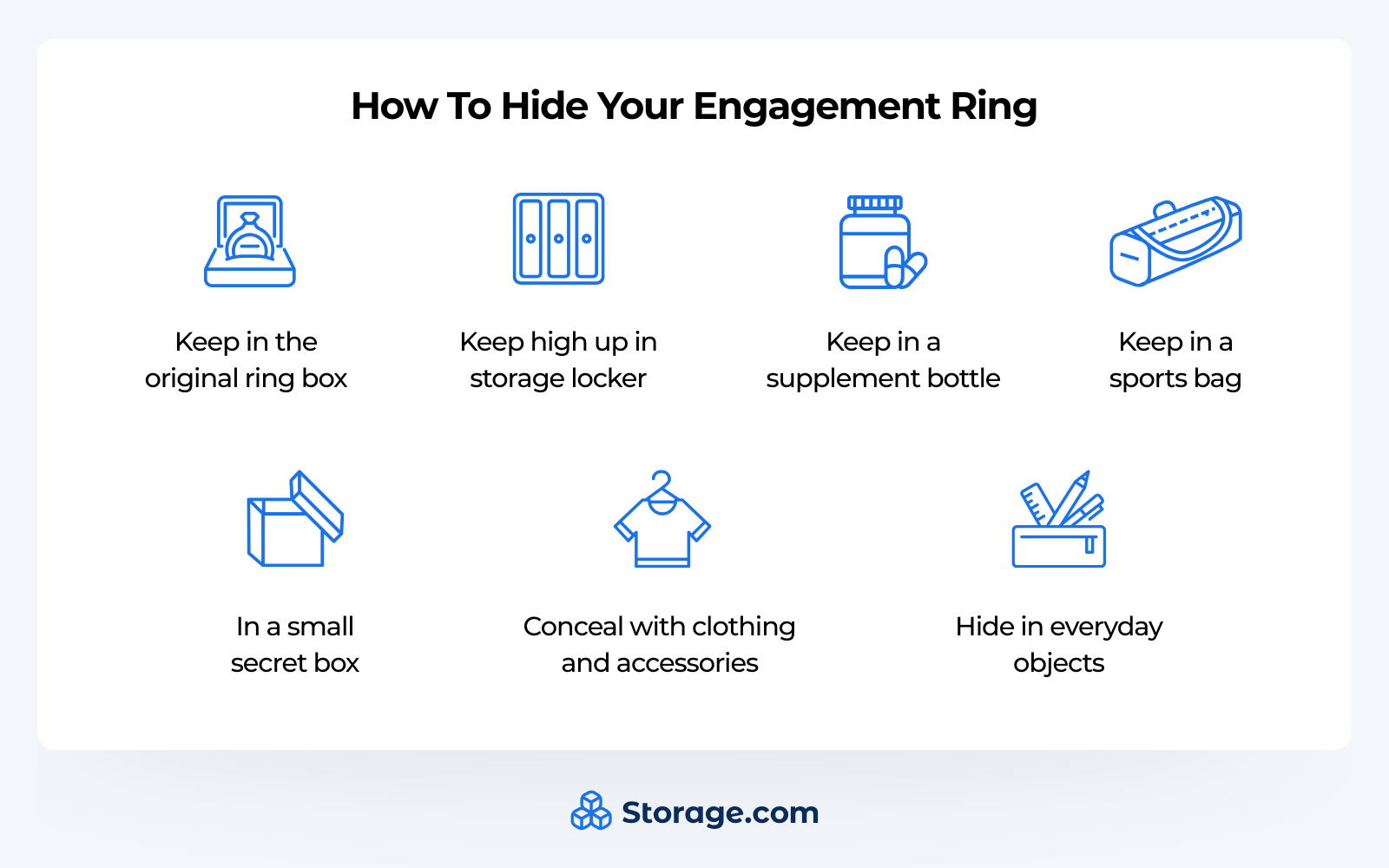 how to hide an engagement ring in a storage locker