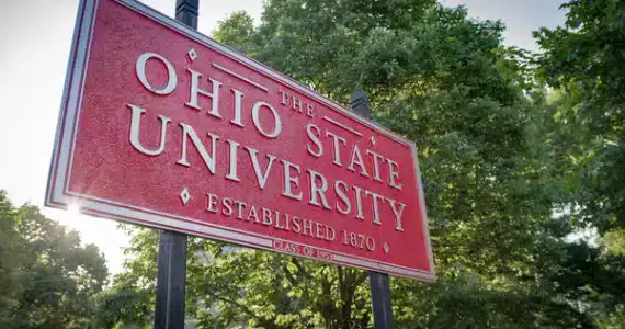 The Ohio State University sign on college campus