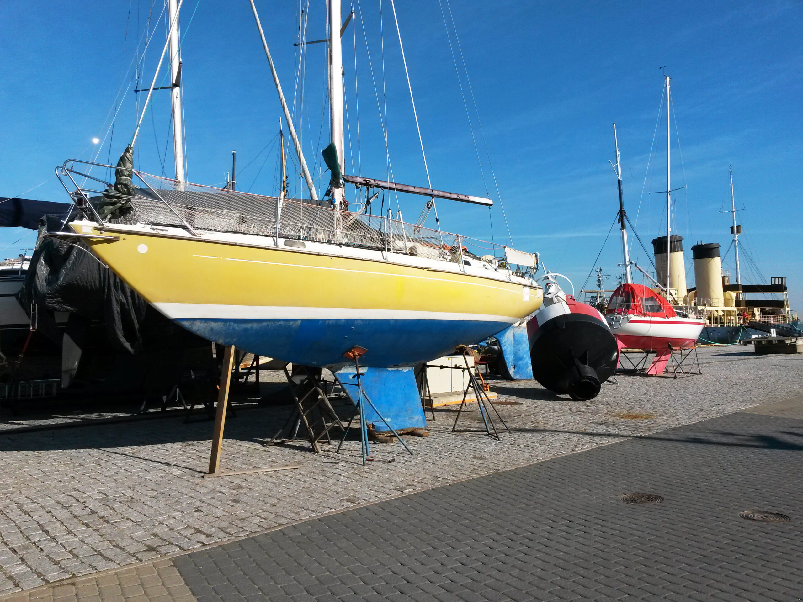 Sailboats at a dock