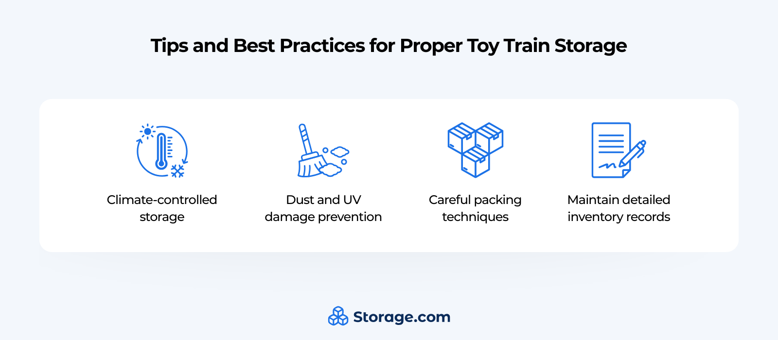 Best practices for toy train storage
