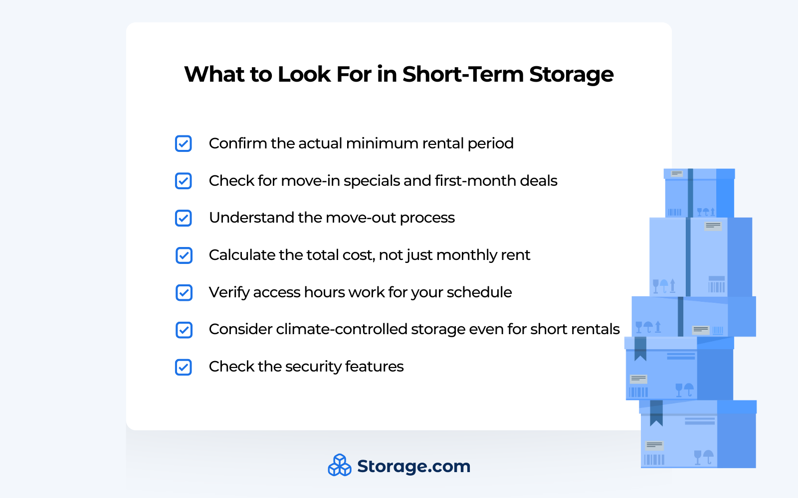 What to Look For in Short-Term Storage