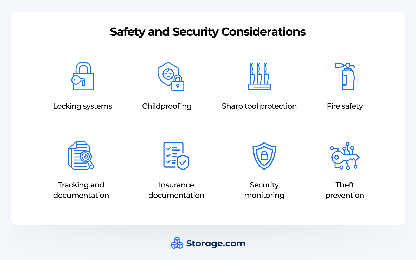 Safety and Security Considerations for tool storage