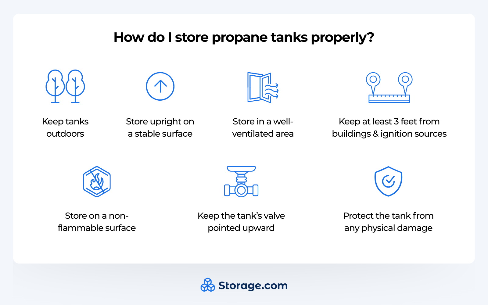 how to store propane tanks properly