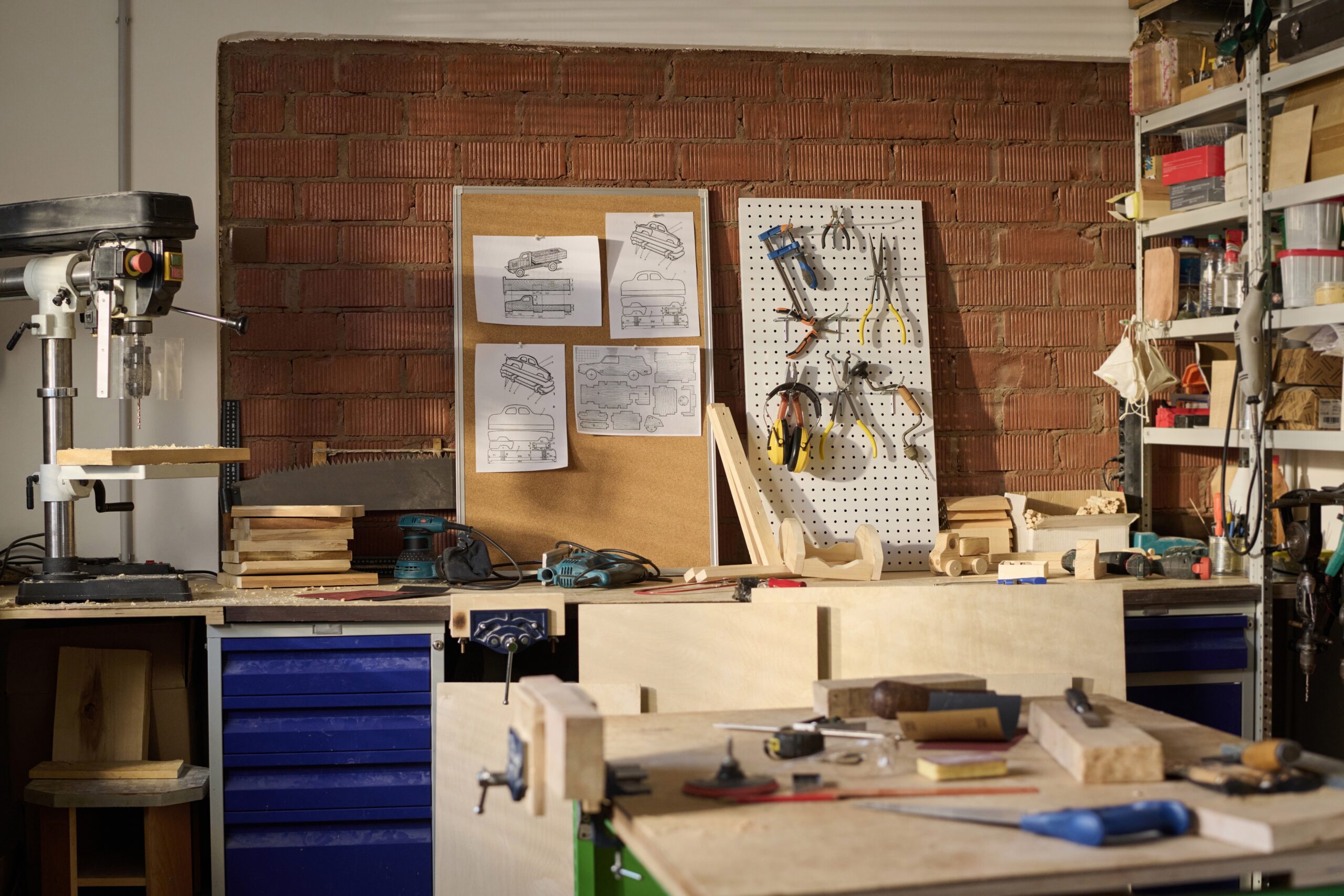 man cave garage ideas - woodworking studio